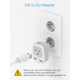 1 x RAW Customer Returns Adapter USA Germany plug, TESSAN US to EU adapter US to EU travel adapter with 2 USB, socket adapter USA to EU German Germany American France Europe adapter plug travel plug - RRP €17.27