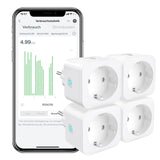 1 x RAW Customer Returns WLAN Smart Socket EIGHTREE, Alexa Socket 4-Pack, Smart Home WiFi Socket, Alexa Accessories, Measure Power Consumption, Schedule, Remote Access, Works with Alexa, Google Home, SmartThings, 16A - RRP €39.99