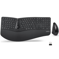 1 x RAW Customer Returns Perixx Periduo-605 Ergonomic Keyboard and Mouse Wireless USB for Windows - Vertical Mouse with Tilting Scroll Wheel, Adjustable Wrist Rest, AZERTY - RRP €79.99