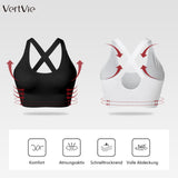 4 x Brand New Vertvie Women s Sports Bra Strong Hold with Padding Bustier Padded Without Underwire Fitness Bra Gym Push Up Yoga Sports Bra Top Sports Bra Cross Straps 1pc Black, L  - RRP €76.6