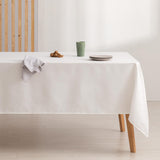 1 x RAW Customer Returns GAMUSI Stain Resistant Geometric Line Tablecloth White 140 x 180 cm - RRP €20.4