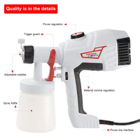 1 x RAW Customer Returns KeLDE electric paint spray gun 600W, HVLP paint spray gun with 800 ml container, 3 spray patterns and 4 nozzles for varnishes wall paint, indoors outdoors - RRP €47.49