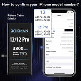 1 x RAW Customer Returns bokman Battery for iPhone 12 12 Pro, High Capacity Increased with 3800 mAh Polymer Lithium Battery Replacement with Repair Kit - RRP €23.99