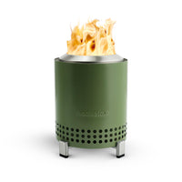 1 x RAW Customer Returns Solo Stove Mesa Table Fire Outdoor Low-smoke mini table fireplace, decoration for garden, terrace and balcony, with pellets or wood, stainless steel, incl. base, storage bag, 17.5 x 13cm, 635g, green - RRP €95.78