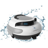 1 x RAW Customer Returns Pool vacuum automatic pool cleaner, pool robot with battery for 90 minutes of operation, LED indicator light, self-parking, wireless pool robot perfect for flat pools up to 85 m  - RRP €218.17