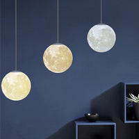 1 x RAW Customer Returns KRUIHAN 3D Printing Moon Pendant Lights Ceiling, Creative Universe Planet Moon Ceiling Light, Night Lamp, Moon Lamp Ceiling, Ceiling Lamp Moon for Restaurant Bar Living Room Children s Room Bedroom, 30cm - RRP €117.97