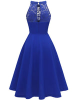 1 x RAW Customer Returns Bbonlinedress evening dresses elegant for wedding halter neck summer dress ladies cocktail dress knee-length festive dress bridesmaid dresses beach dress ball gown royal blue 3XL - RRP €36.99