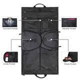 1 x RAW Customer Returns 2-in-1 Business Suit Bag Garment Bag Set Garment Bag Travel Bag Hand Luggage Shoe Compartment Suit Bag Garment Bag for Suits Black, 45L  - RRP €32.4