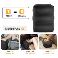 1 x RAW Customer Returns Maliton Footrest Airplane, Inflatable Footrest Pillow for Travel Car Home Office, Height Adjustable Flyaway Kids Bed, for Sleeping on Long Flights for Children Black, 1 Pack  - RRP €20.16