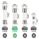 1 x RAW Customer Returns AUKENIEN 2A 2 Ampere 250V Slow Blow Glass Fuse 5x20MM T2A Fuses Glass Tube Fuse Glass Tube Fuse Slow Blow Glass Fuse - RRP €5.99