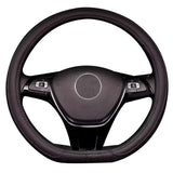 1 x RAW Customer Returns Pahajim D Type Leather Car Steering Wheel Cover 38CM 15 with Durability Safety Non-Slip Car Steering Wheel Protector with Flat Bottom for Men Women Black  - RRP €21.99