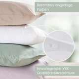 1 x RAW Customer Returns Blumtal Mako satin pillowcase 40x40 cotton white - set of 2 pillowcases made of 100 cotton - elegant glossy look zipper - satin pillowcase for pillows 40x40 decorative pillows sofa cushions - RRP €9.3