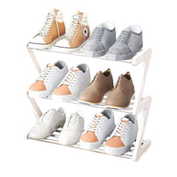 1 x RAW Customer Returns Shoe Rack Small, 3-Tier Small Shoe Rack, Mini Shoe Rack Organizer, Sturdy, Narrow Shoe Rack, Storage Organizer for Closet Entrance, Hallway, Quick Assembly, 43 x 19 x 35 cm - RRP €18.68