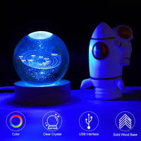 1 x RAW Customer Returns HOTUT 3D Crystal Ball Night Light, Solar System Planets Crystal Ball, USB Charging, 6cm LED Colorful Night Light for Christmas Birthday Easter Valentine s Day Astronomy Gift - RRP €11.38