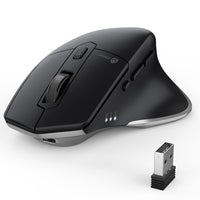 1 x RAW Customer Returns iClever Wireless Bluetooth Mouse, Rechargeable Bluetooth Wireless Mouse, Ergonomic Wireless Mouse for Laptop PC Computer, Mac OS, Android, Windows, Silver Black - RRP €29.23