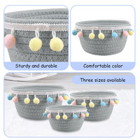 1 x Brand New Infreecs Set of 3 Storage Baskets, Stackable Woven Baskets, Children s Cotton Rope Braided Organizer, Storage Baskets for Cupboards, Bathrooms, Cupboards, Changing Table Accessories Dark Brown  - RRP €20.4