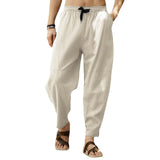 1 x RAW Customer Returns Cooleep Men s Summer Linen Pants Casual Lightweight Stretch Yoga Beach Trousers Khaki L - RRP €27.98