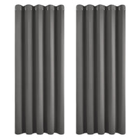 1 x RAW Customer Returns Deconovo Blackout Curtains with Eyelets Bedroom Curtain Opaque, 183 x 168 cm Height x Width , Dark Grey, Set of 2 - RRP €57.49