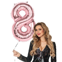 1 x Brand New Boland 23718 Mylar balloon number 8 86 cm , pink - RRP €20.4