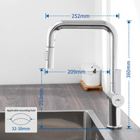 1 x RAW Customer Returns Auralum kitchen faucet with extendable shower, faucet with 2 water jet types, high pressure mixer tap and sink faucet for kitchen, 360 rotatable, food grade PEX water hose - RRP €76.99