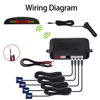 1 x RAW Customer Returns Parking aid wireless kit, reversing radar system with 4 PDC sensors, wireless LED distance display with acoustic warning 4 black color rear parking aid for car vans RV trailer - RRP €37.1