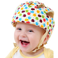 1 x RAW Customer Returns IULONEE Baby Helmet Infant Cotton Head Hat Adjustable Baby Safety Helmet Hat Apple Flower  - RRP €31.99