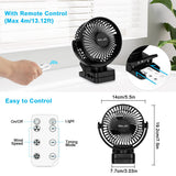 1 x RAW Customer Returns ELZO 12000mAh Camping Fan, Rechargeable Table Fan USB Mini Fan with LED Light Hook, 360 Rotation Quiet with Remote Control - RRP €27.53