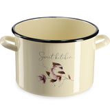 1 x RAW Customer Returns KADAX enamel pot, enamel cooking pot in 6 capacities and 3 designs, milk pot in country house style, dishwasher-safe pot with flower motifs 2.4L, flowers  - RRP €22.8