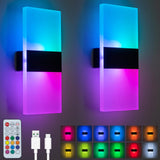 1 x RAW Customer Returns SURPALIG 2pcs RGB wall lamp 12 colors LED lighting for room decoration, 3600mAh remote control wall lamp with switch, battery wall light without power connection, RGB wall light cool things for boys - RRP €43.97