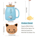 1 x RAW Customer Returns Cat Mug, Cute Ceramic Coffee Mug with Lovely Kitten Lid, Cat Paw Spoon, Kawaii Coaster, Funny Morning Mug, Tea Milk Christmas Mug, 13oz - RRP €18.68