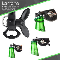 1 x RAW Customer Returns Lantana - 2 in 1 safety can opener easy-to-use manual can opener for safely opening cans Practical 2 in 1 function with bottle opener - black stainless steel - RRP €24.91