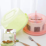 1 x RAW Customer Returns Pack of 2 portable cake boxes, round portable cake boxes, cake transport box, with lid and handle, kitchen accessories for cakes, cookies, tarts, desserts, fruit, pizza, bread pink, green  - RRP €20.99