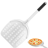 1 x RAW Customer Returns CRROEL Perforated Pizza Peel, 12 inch hard anodized pizza shovel with anti-scalding handle, pizza peel perforated for homemade pizza, bread, cake - RRP €25.99