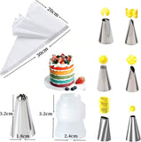 1 x Brand New yufana piping bag with disposable nozzles, disposable piping bag, 200 pieces piping bag set piping bags 6 piping nozzles 1 cake coupler for baking accessories cake decoration cupcakes, disposable piping bag. - RRP €20.4