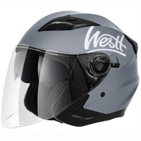 1 x RAW Customer Returns Westt jet helmet with visor and sun visor motorcycle helmet men women scooter helmet moped helmet moped chopper helmet motorcycle half helmet open-face helmet pilot helmet ECE DOT certified - RRP €69.95