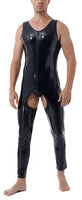 1 x RAW Customer Returns AIEOE Men s Wetlook Overall with Open Crotch Men s Sexy Bodysuit for Club Show Black 03 Manufacturer Size 7XL EU Size 2XL - RRP €29.99