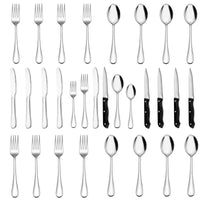 1 x RAW Customer Returns CALIYO cutlery set, 24-piece cutlery set with steak knife for 4 people with knife fork spoon, high-quality stainless steel cutlery, highly polished dishwasher safe for home kitchen restaurant - RRP €24.19