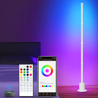 1 x RAW Customer Returns PANAMALAR Smart Floor Lamp, WLAN LED Floor Lamp RGB Works with Alexa Google Dimmable Timing Music Sync, Corner Lamp Light Column Night Light for Living Room, Bedroom, Home Decoration 10W, 143cm  - RRP €50.41