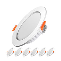 1 x RAW Customer Returns Recessed LED Spotlights for Plasterboard, 5W Equivalent to 40W, Cold White Light 6000K Ultra-thin Ceiling Lights for Indoor Plasterboard, Round Metal, Slim Downlights, Hole 75-95mm, Set of 6 - RRP €24.98