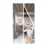 1 x RAW Customer Returns JIANJIAO fly screen balcony door without drilling 110 x 210 cm, white fly screen door magnet, insect protection door, fly screen doors, mosquito net door, magnetic curtain for balcony door, sliding door, patio door - RRP €19.99