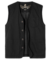 1 x RAW Customer Returns Yukirtiq Men s Outdoor Vest Summer Photographer Sleeveless Jacket Cotton Vest Golf Hiking Vest Safari Multifunctional Vest, Black, XL - RRP €36.99