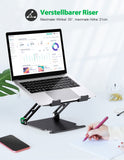 1 x RAW Customer Returns Glangeh Laptop Stand Aluminum Robust, Ventilated Ergonomic Laptop Stand with Height Adjustable, Heat Dissipation Laptop Stand Compatible with MacBook Pro Air, Dell, HP, All 10-16 Laptops - RRP €25.99