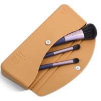 5 x Brand New MAGXCENE Makeup Brush Holder, Magnetic Closure Silicon Portable Cosmetic Face Brushes Holder, Soft and Sleek Makeup Tools Travel Organizer Travel Essentials Travel Accessories Brown  - RRP €90.0