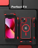 1 x RAW Customer Returns MobNano Hybrid Magnetic Transparent Case for iPhone 13 Case, iPhone 14 Case Compatible with MagSafe Shockproof Bumper Transparent Strong Magnet Mobile Phone Case Silicone iPhone 13 14 Case - Black Red - RRP €18.99