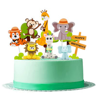 8 x Brand New JAHEMU Animal Cake Decoration Lion Birthday Toppers Forest Cupcake Decoration Jungle Elephant Cupcake Giraffe Decoration - RRP €163.2