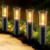 1 x RAW Customer Returns Ainostone Solar Lamps 4 Pack Solar Lights 900mAh Warm White LED Garden Lights Super Bright Solar Garden Lighting with Ground Spike IP65 Winterproof Auto On Off for Outdoor Garden Balcony Terrace Decoration Path - RRP €39.99