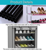 1 x RAW Customer Returns UDEAR 10-Tier Shoe Cabinet Shoe Rack Storage Shoe Shelf for 27 Pairs of Shoes Gray - RRP €33.26