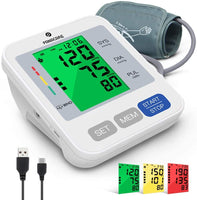 1 x RAW Customer Returns PANACARE Fully Automatic Upper Arm Blood Pressure Monitors, 3-Color Large Display with Backlight, BP Machine Measuring Device Upper Arm Circumferences of 22-42 cm, Automatic Blood Pressure Monitor Silver  - RRP €30.24