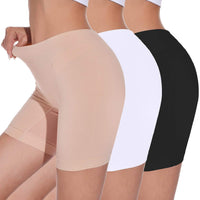 1 x RAW Customer Returns heekpek women s shorts underpants short high waist leggings slip shorts women s seamless anti chafing shorts cycling shorts boxer shorts for under skirts and dresses, black beige white, M - RRP €20.38