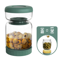 1 x RAW Customer Returns Luvan Pickle Jar, 1000ml Pickle Jar with Strainer, Leak-Proof Flip-Top Pickle Jar for Olives, Jalapenos, Beetroot. - RRP €24.99